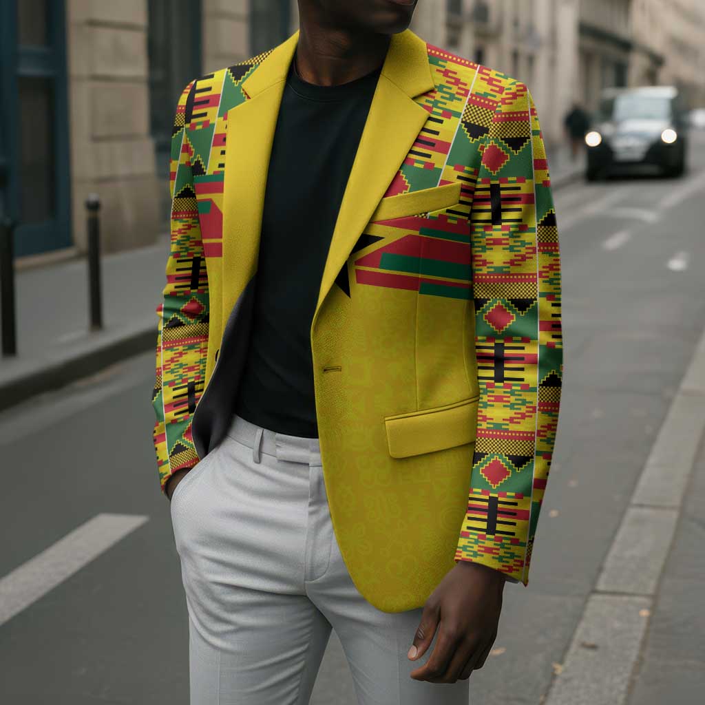 World Football 2026 Ghana Custom Blazer Black Stars African Kente Pattern - African Pride