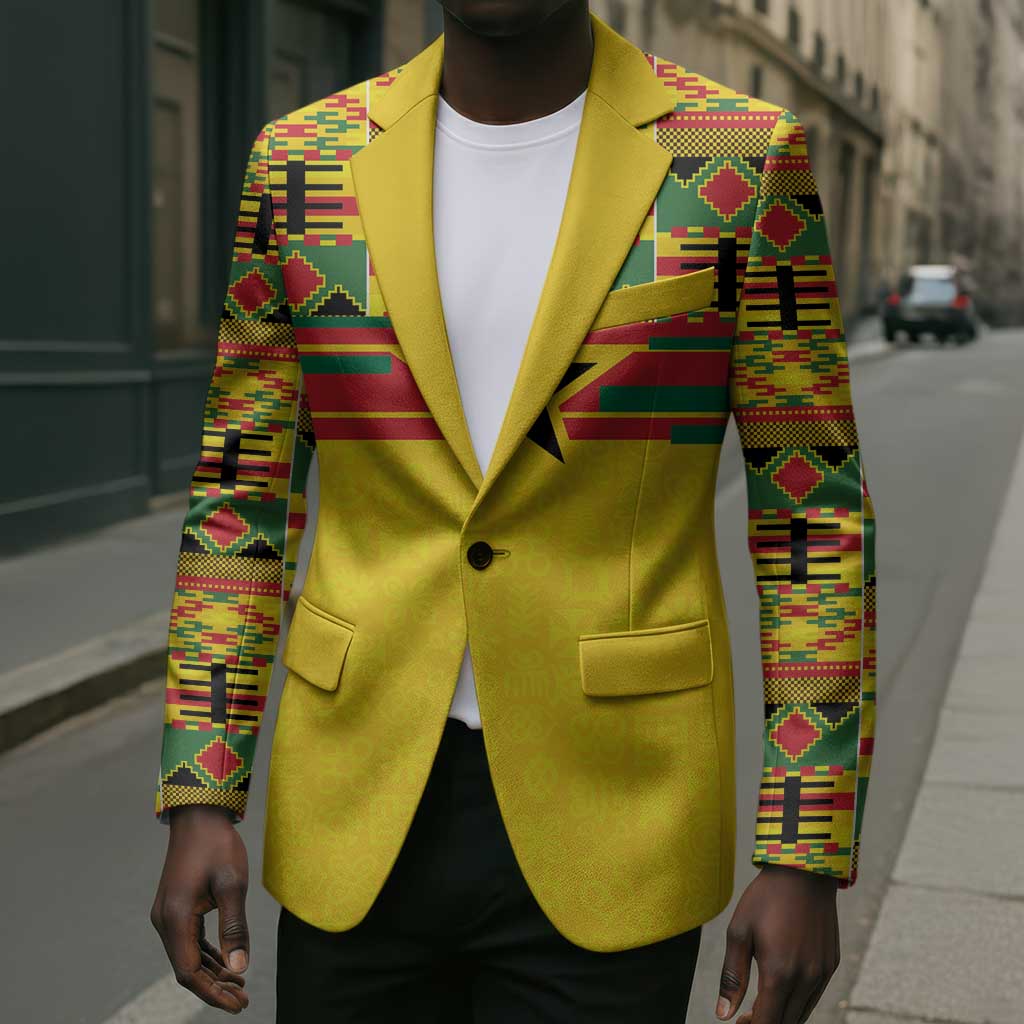 World Football 2026 Ghana Custom Blazer Black Stars African Kente Pattern - African Pride