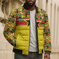 World Football 2026 Ghana Custom Bomber Puffer Jacket Black Stars African Kente Pattern - African Pride