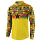 World Football 2026 Ghana Custom Button Sweatshirt Black Stars African Kente Pattern