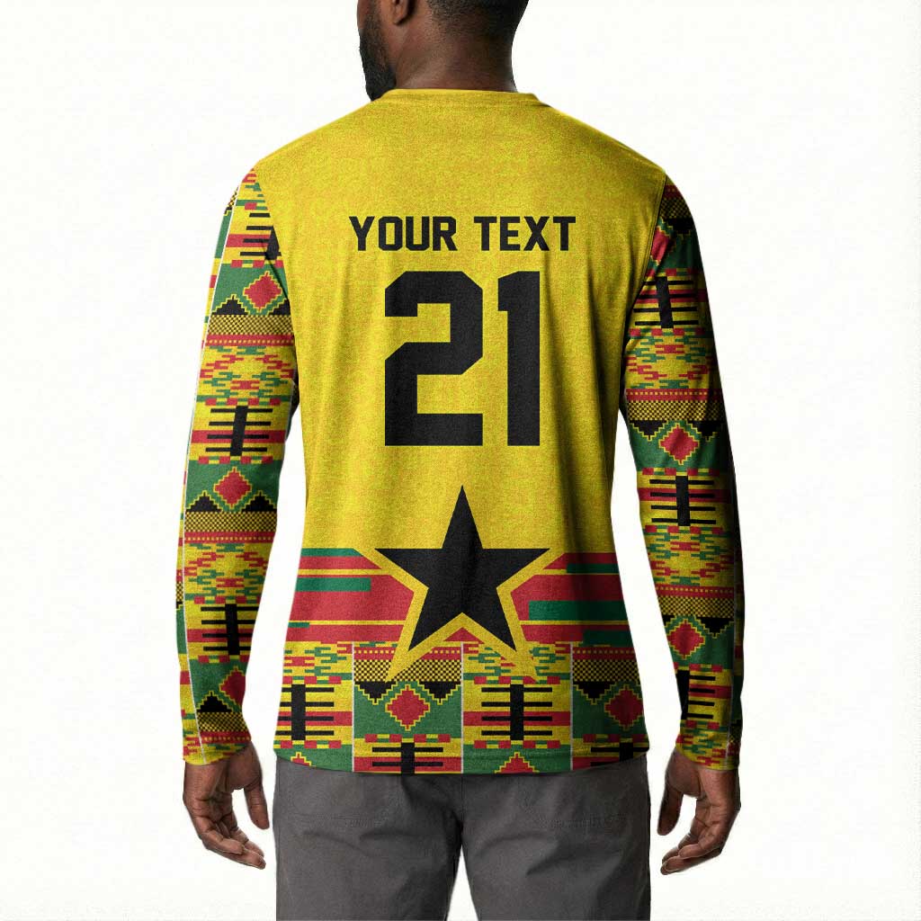 World Football 2026 Ghana Custom Button Sweatshirt Black Stars African Kente Pattern