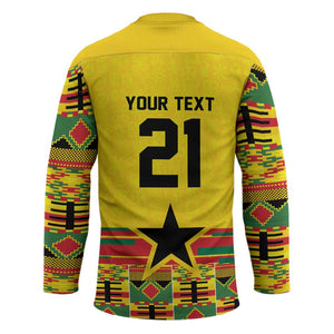 World Football 2026 Ghana Custom Hockey Jersey Black Stars African Kente Pattern - African Pride