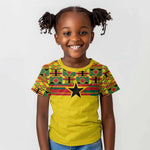 World Football 2026 Ghana Custom Kid T shirt Black Stars African Kente Pattern LT9