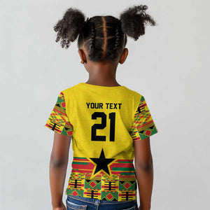 World Football 2026 Ghana Custom Kid T shirt Black Stars African Kente Pattern LT9