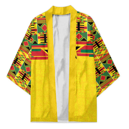 World Football 2026 Ghana Custom Kimono Black Stars African Kente Pattern - African Pride