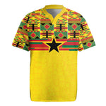 World Football 2026 Ghana Custom Rugby Jersey Black Stars African Kente Pattern LT9
