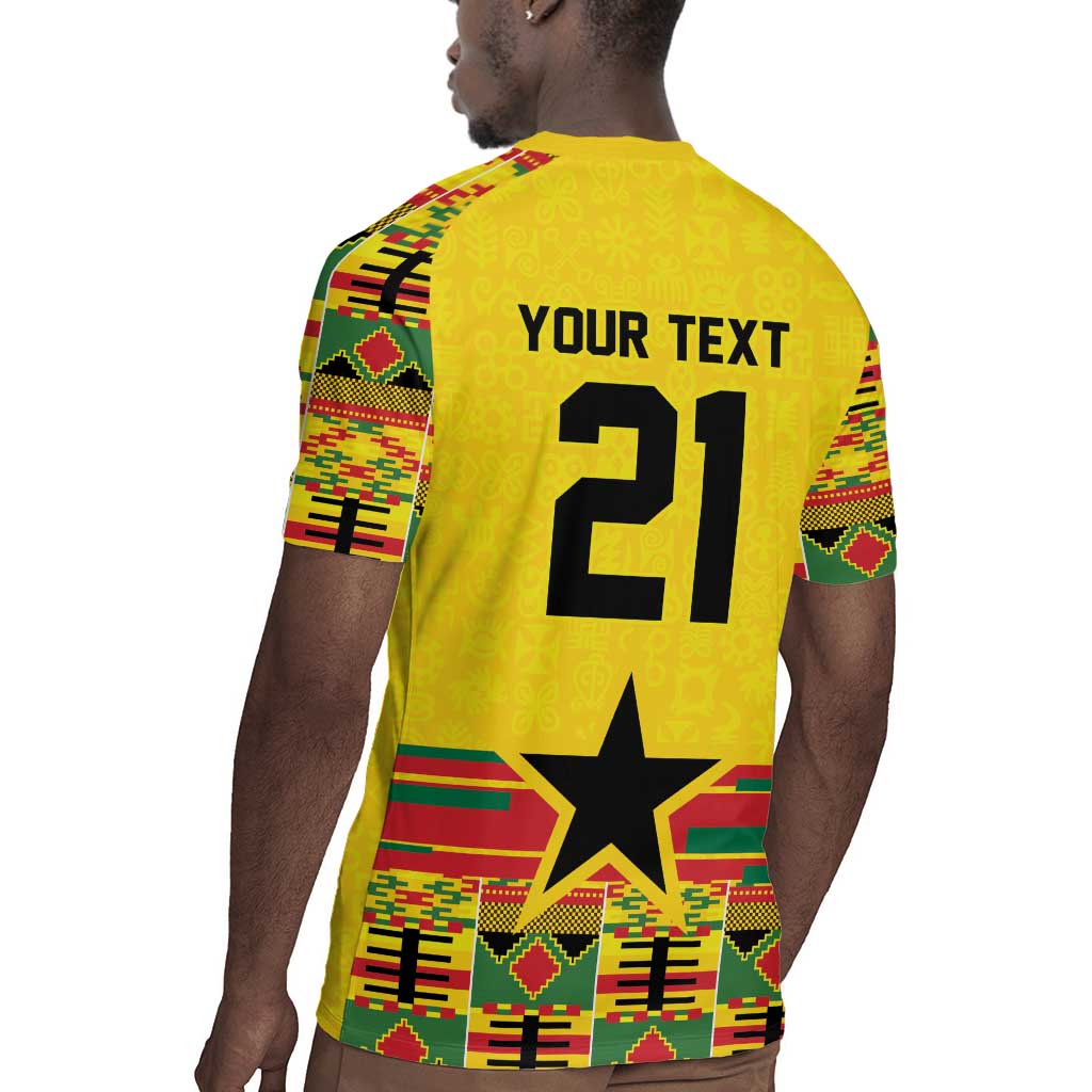 World Football 2026 Ghana Custom Rugby Jersey Black Stars African Kente Pattern LT9