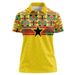 World Football 2026 Ghana Custom Women Polo Shirt Black Stars African Kente Pattern LT9