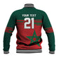 World Football 2026 Morocco Custom Baseball Jacket African Geometric Red Pattern - African Pride