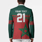 World Football 2026 Morocco Custom Blazer African Geometric Red Pattern - African Pride
