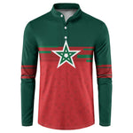 World Football 2026 Morocco Custom Button Sweatshirt African Geometric Red Pattern