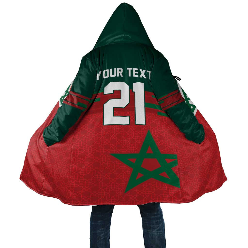 World Football 2026 Morocco Custom Cloak African Geometric Red Pattern - African Pride