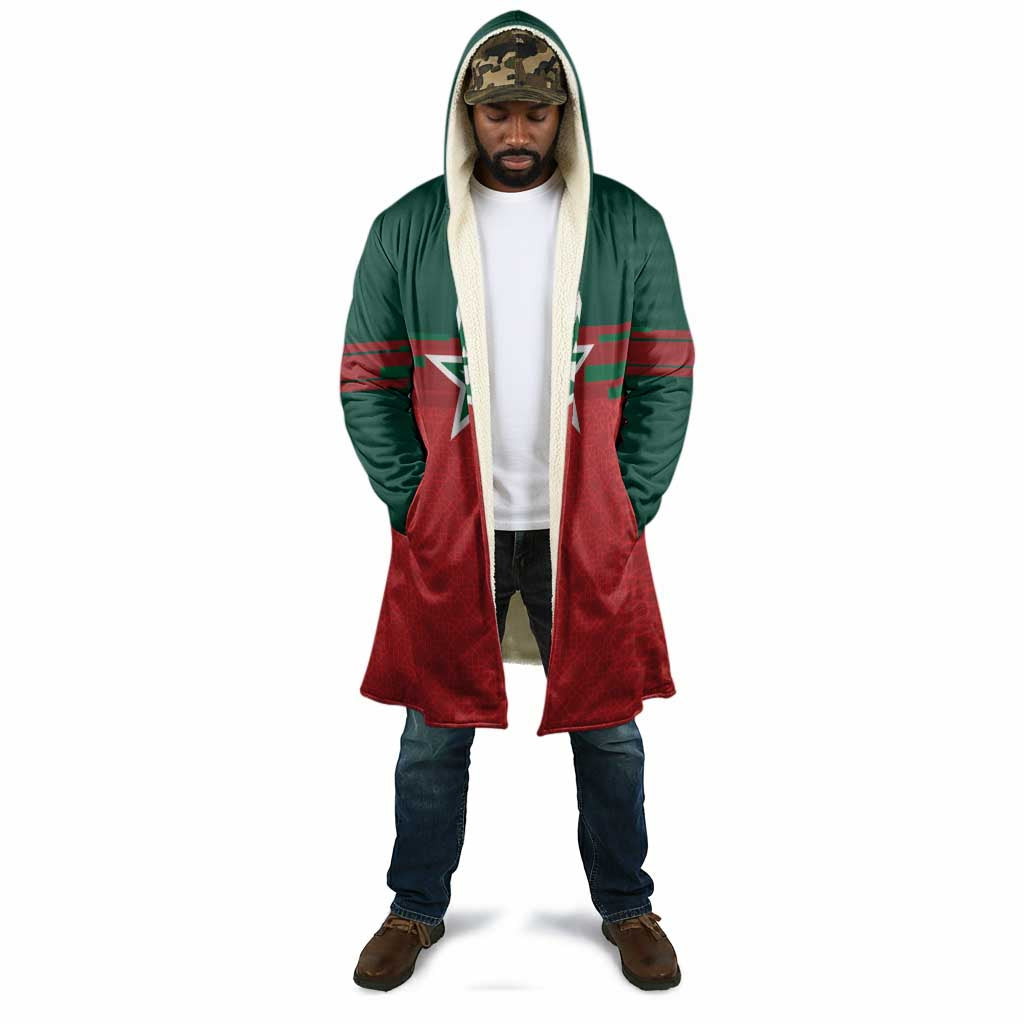 World Football 2026 Morocco Custom Cloak African Geometric Red Pattern - African Pride