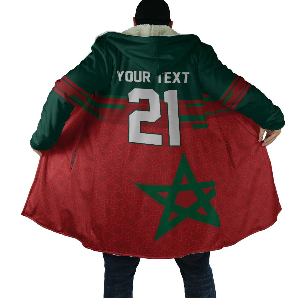 World Football 2026 Morocco Custom Cloak African Geometric Red Pattern - African Pride
