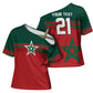 World Football 2026 Morocco Custom Cross Shoulder Shirt African Geometric Red Pattern - African Pride