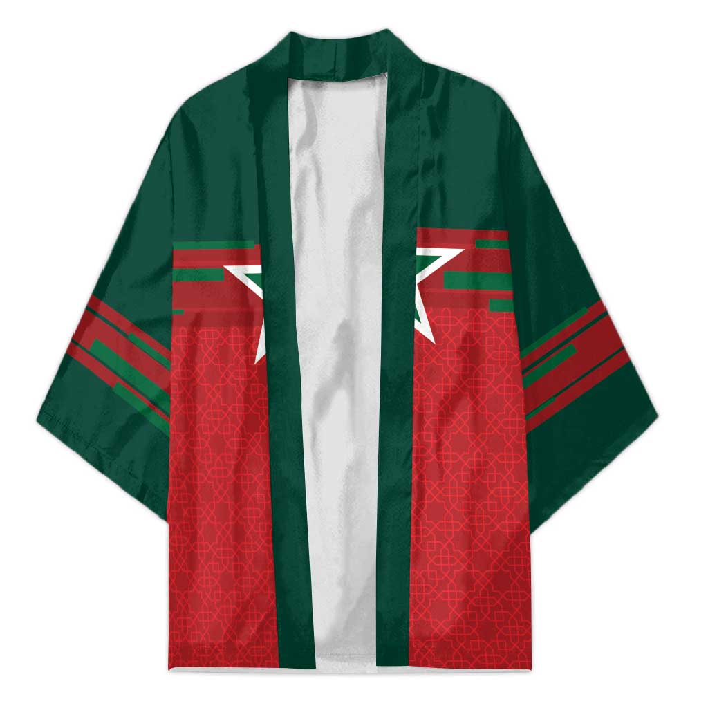 World Football 2026 Morocco Custom Kimono African Geometric Red Pattern - African Pride
