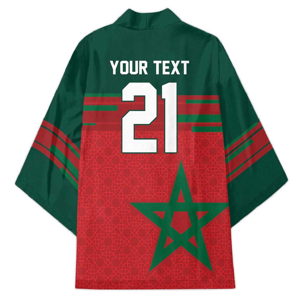 World Football 2026 Morocco Custom Kimono African Geometric Red Pattern - African Pride
