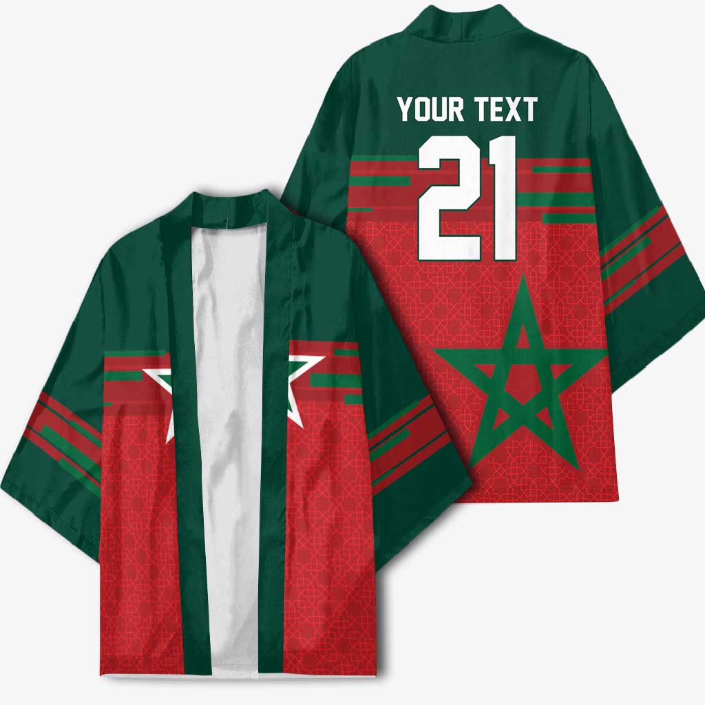 World Football 2026 Morocco Custom Kimono African Geometric Red Pattern - African Pride