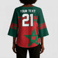 World Football 2026 Morocco Custom Kimono Sleeve Blouse African Geometric Red Pattern - African Pride