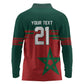 World Football 2026 Morocco Custom Long Sleeve Polo Shirt African Geometric Red Pattern - African Pride