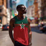 World Football 2026 Morocco Custom Men Tank Top African Geometric Red Pattern - African Pride
