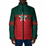 World Football 2026 Morocco Custom Padded Jacket African Geometric Red Pattern - African Pride