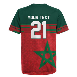 World Football 2026 Morocco Custom Rugby Jersey African Geometric Red Pattern LT9