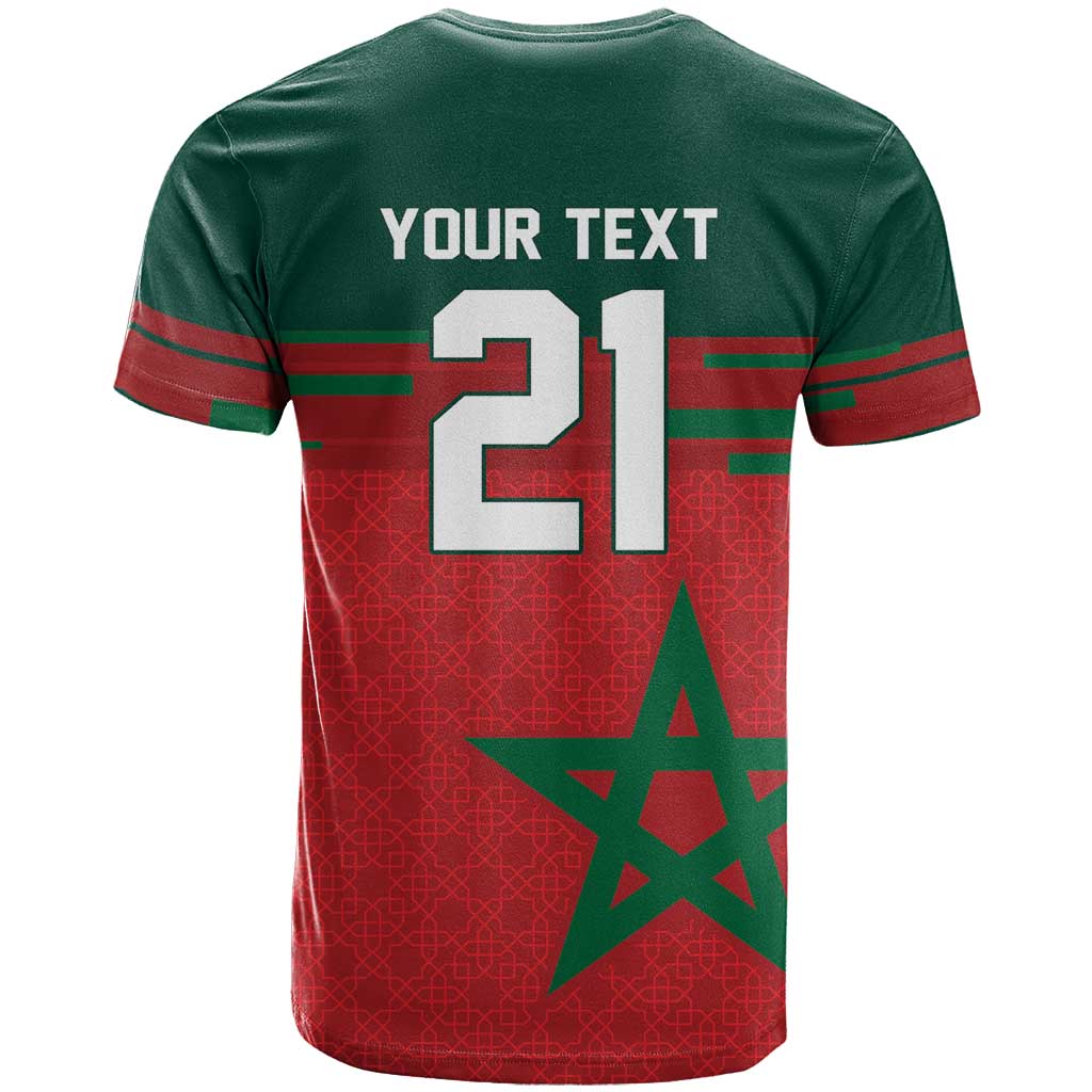 World Football 2026 Morocco Custom T shirt African Geometric Red Pattern LT9