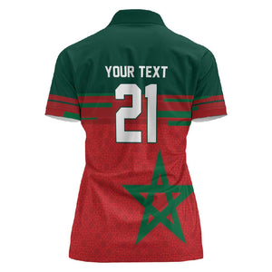 World Football 2026 Morocco Custom Women Polo Shirt African Geometric Red Pattern LT9