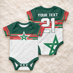 World Football 2026 Morocco Custom Baby Onesie African Geometric White Pattern