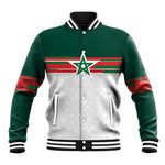 World Football 2026 Morocco Custom Baseball Jacket African Geometric White Pattern - African Pride