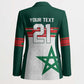 World Football 2026 Morocco Custom Blazer African Geometric White Pattern - African Pride
