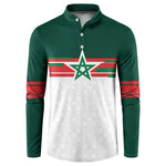 World Football 2026 Morocco Custom Button Sweatshirt African Geometric White Pattern