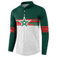 World Football 2026 Morocco Custom Button Sweatshirt African Geometric White Pattern