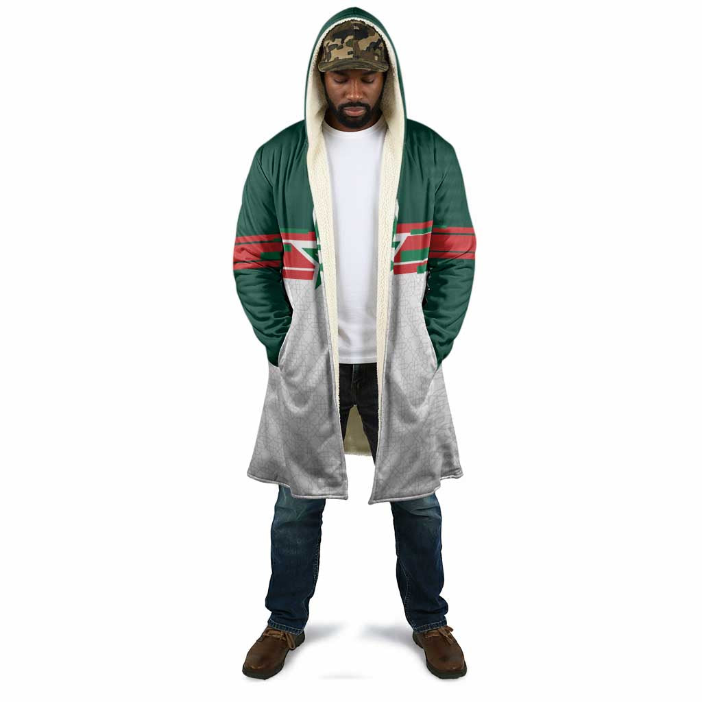 World Football 2026 Morocco Custom Cloak African Geometric White Pattern - African Pride