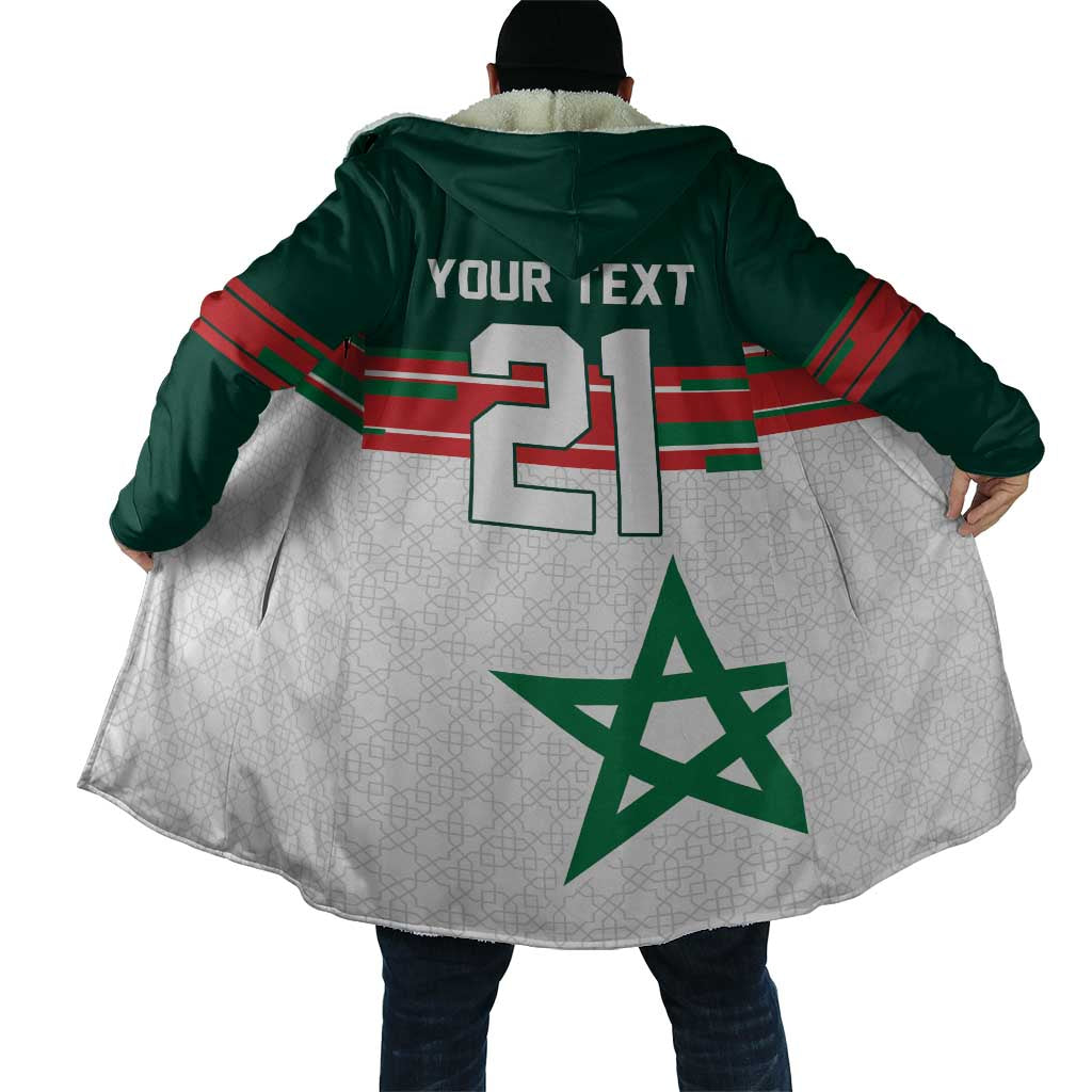 World Football 2026 Morocco Custom Cloak African Geometric White Pattern - African Pride