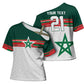 World Football 2026 Morocco Custom Cross Shoulder Shirt African Geometric White Pattern - African Pride