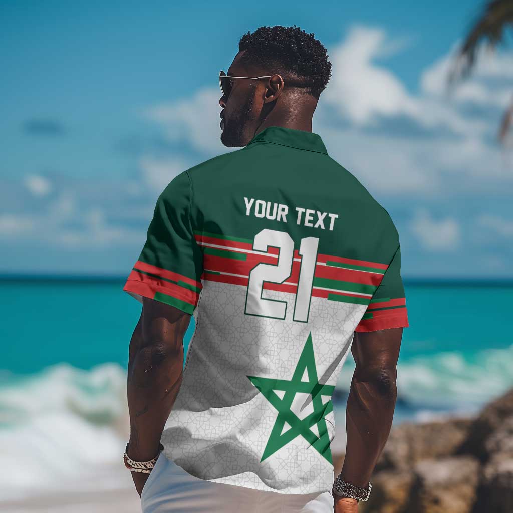 World Football 2026 Morocco Custom Hawaiian Shirt African Geometric White Pattern LT9