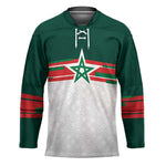 World Football 2026 Morocco Custom Hockey Jersey African Geometric White Pattern - African Pride