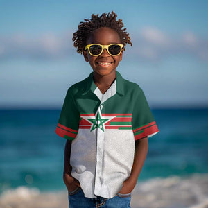 World Football 2026 Morocco Custom Kid Hawaiian Shirt African Geometric White Pattern LT9