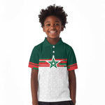 World Football 2026 Morocco Custom Kid Polo Shirt African Geometric White Pattern LT9