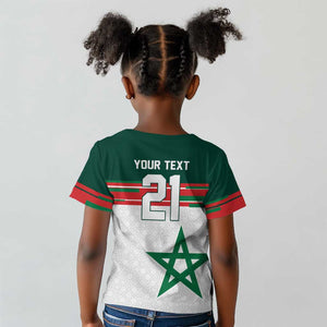 World Football 2026 Morocco Custom Kid T shirt African Geometric White Pattern LT9