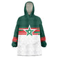 World Football 2026 Morocco Custom Kid Wearable Blanket Hoodie African Geometric White Pattern - African Pride