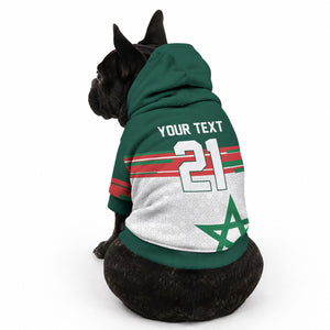 World Football 2026 Morocco Custom Pet Hoodie African Geometric White Pattern