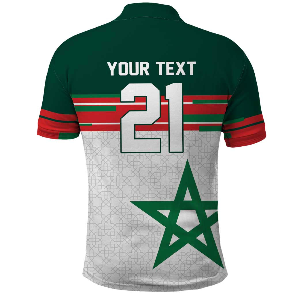World Football 2026 Morocco Custom Polo Shirt African Geometric White Pattern LT9