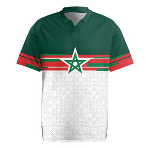 World Football 2026 Morocco Custom Rugby Jersey African Geometric White Pattern LT9