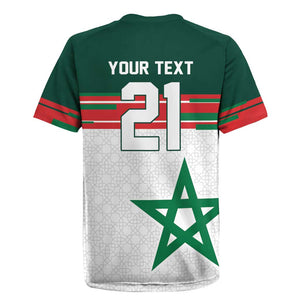World Football 2026 Morocco Custom Rugby Jersey African Geometric White Pattern LT9
