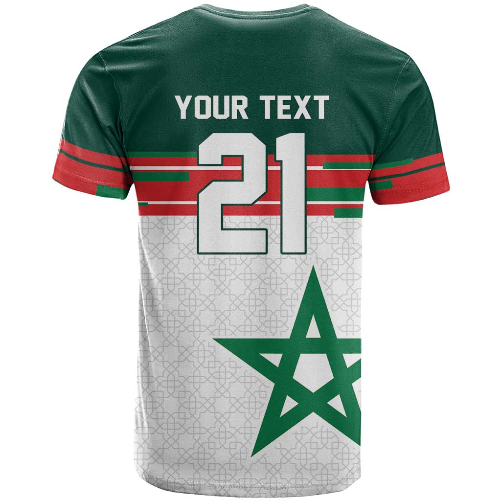 World Football 2026 Morocco Custom T shirt African Geometric White Pattern LT9