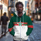 World Football 2026 Morocco Custom Zip Hoodie African Geometric White Pattern - African Pride
