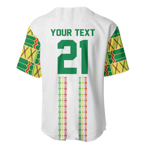 World Football 2026 Senegal Custom Baseball Jersey African Kente White Pattern LT9